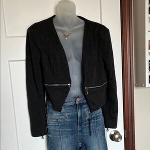 Philosophy Black Blazer with Zipper Accents